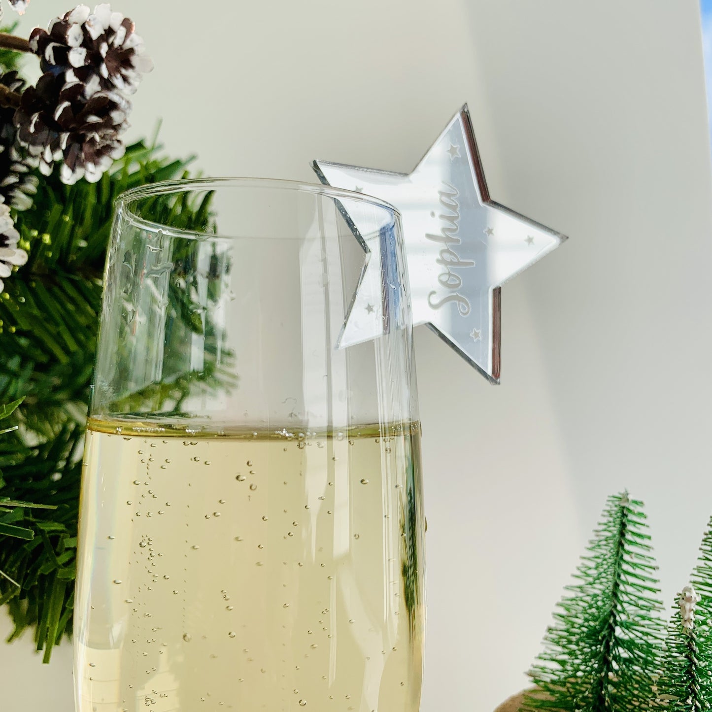 Personalised Christmas Star Drink Marker