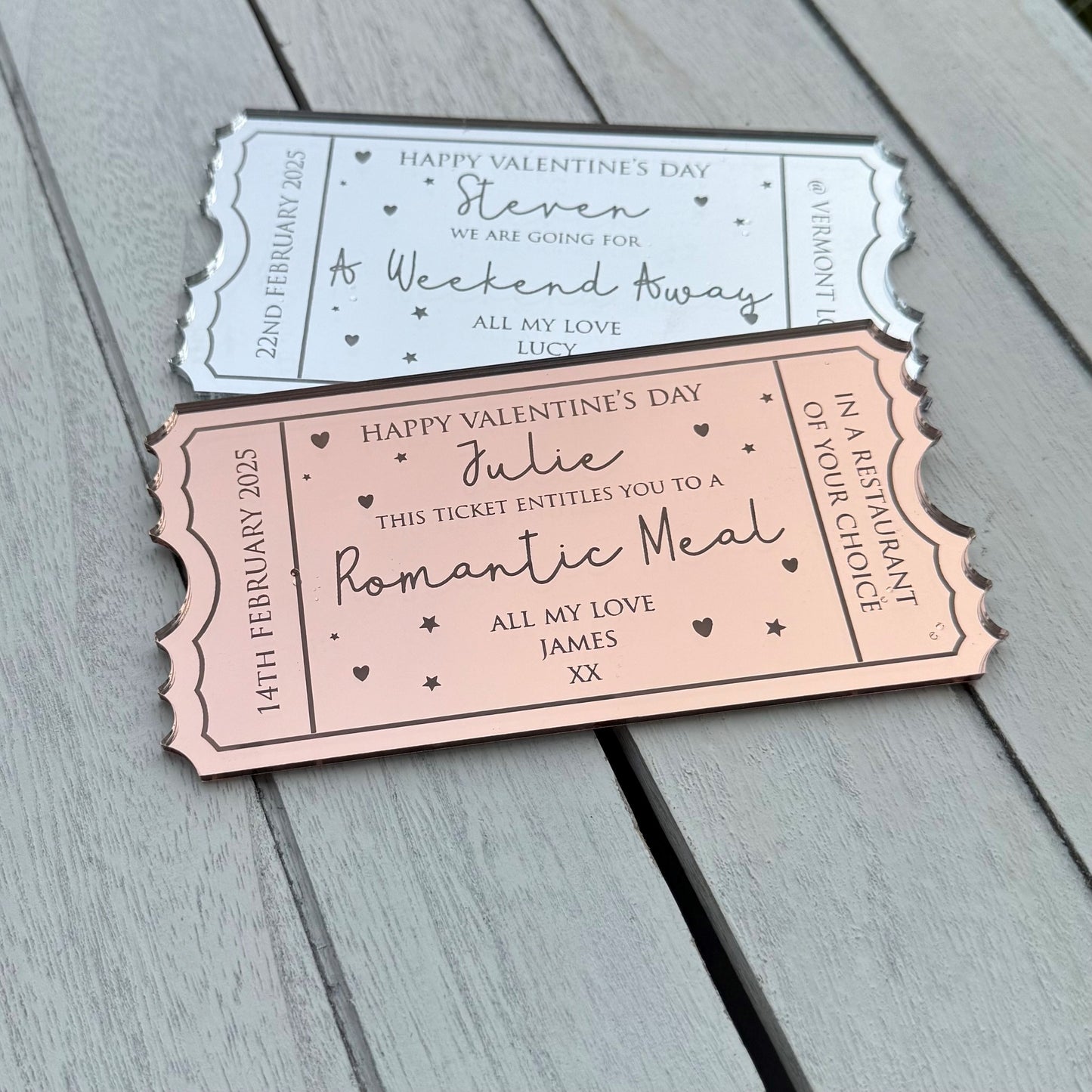 Personalised Valentine's Day Keepsake Ticket