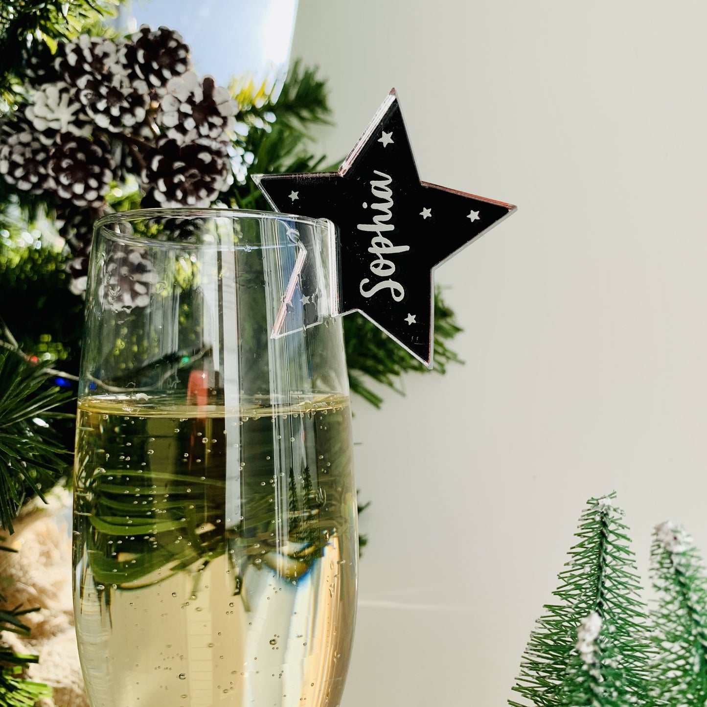 Personalised Christmas Star Drink Marker