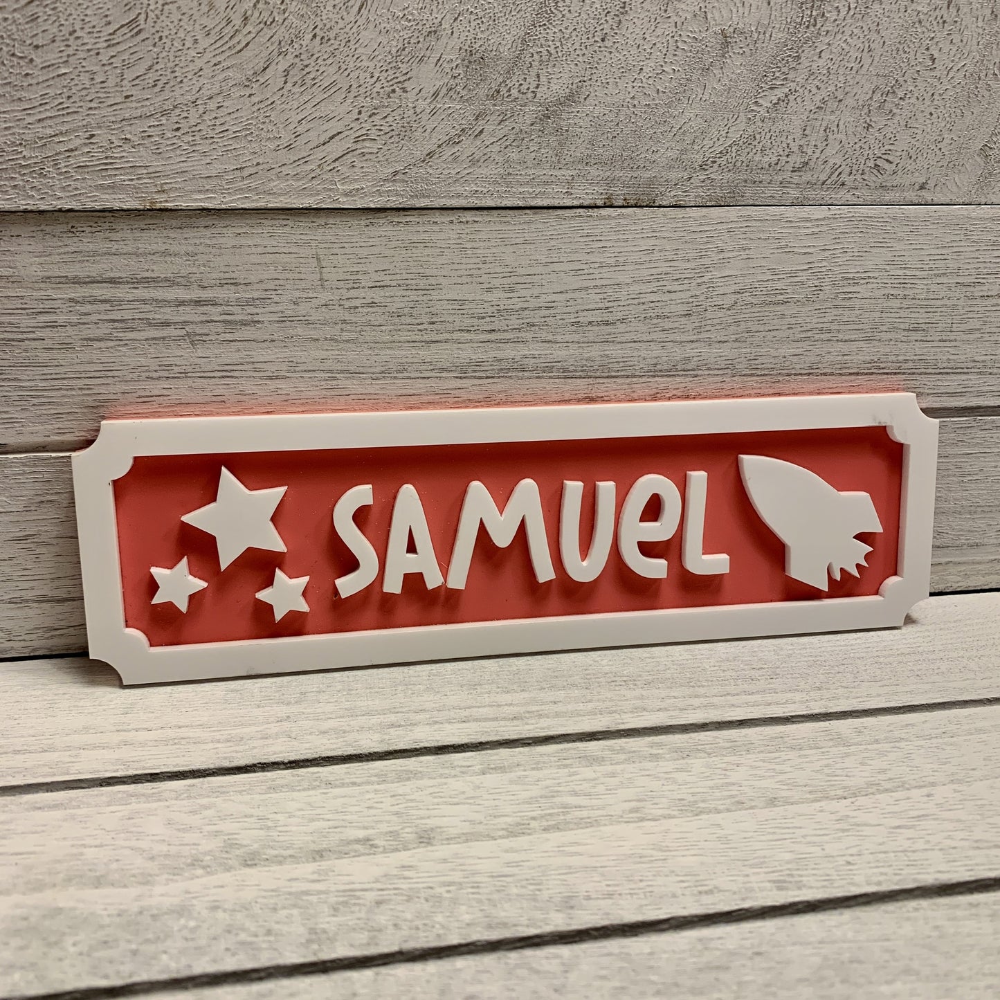 Personalised 3D Children's Bedroom Door Sign - Rocket