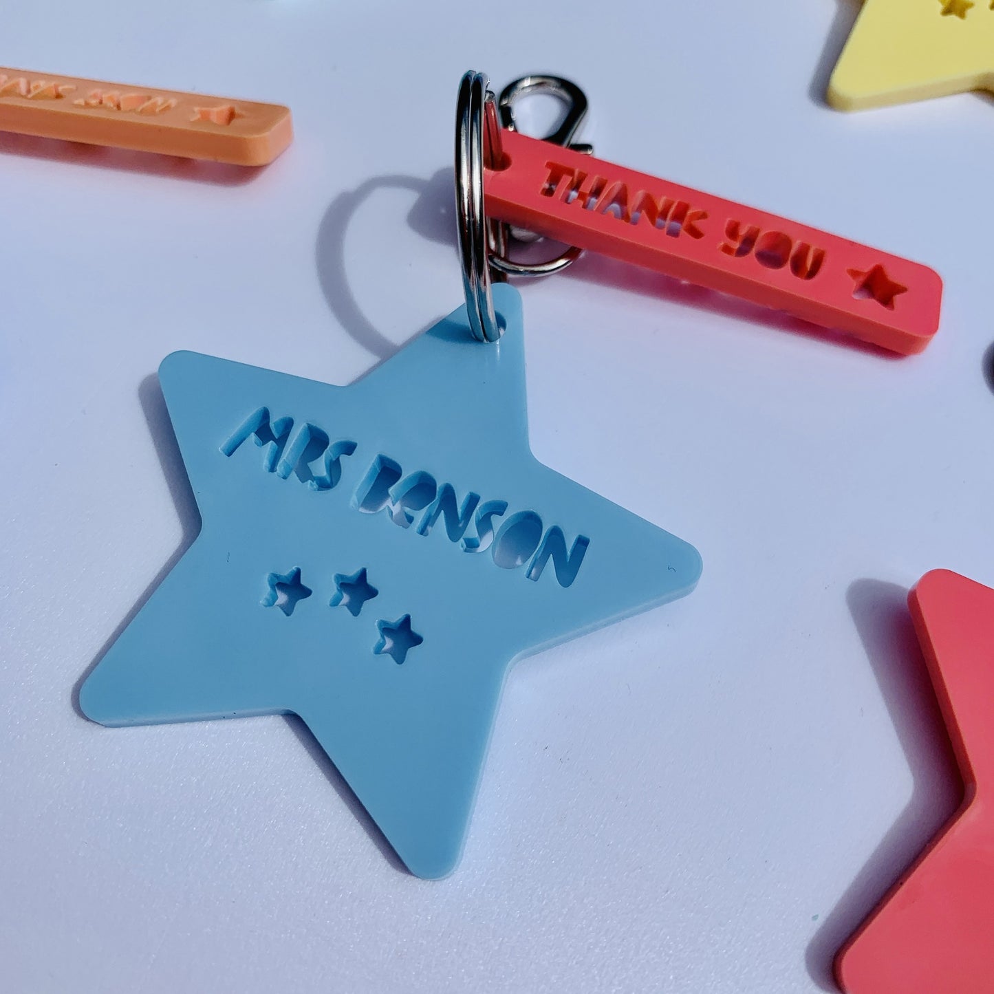 Personalised Teacher Thank You Star Bag Tag
