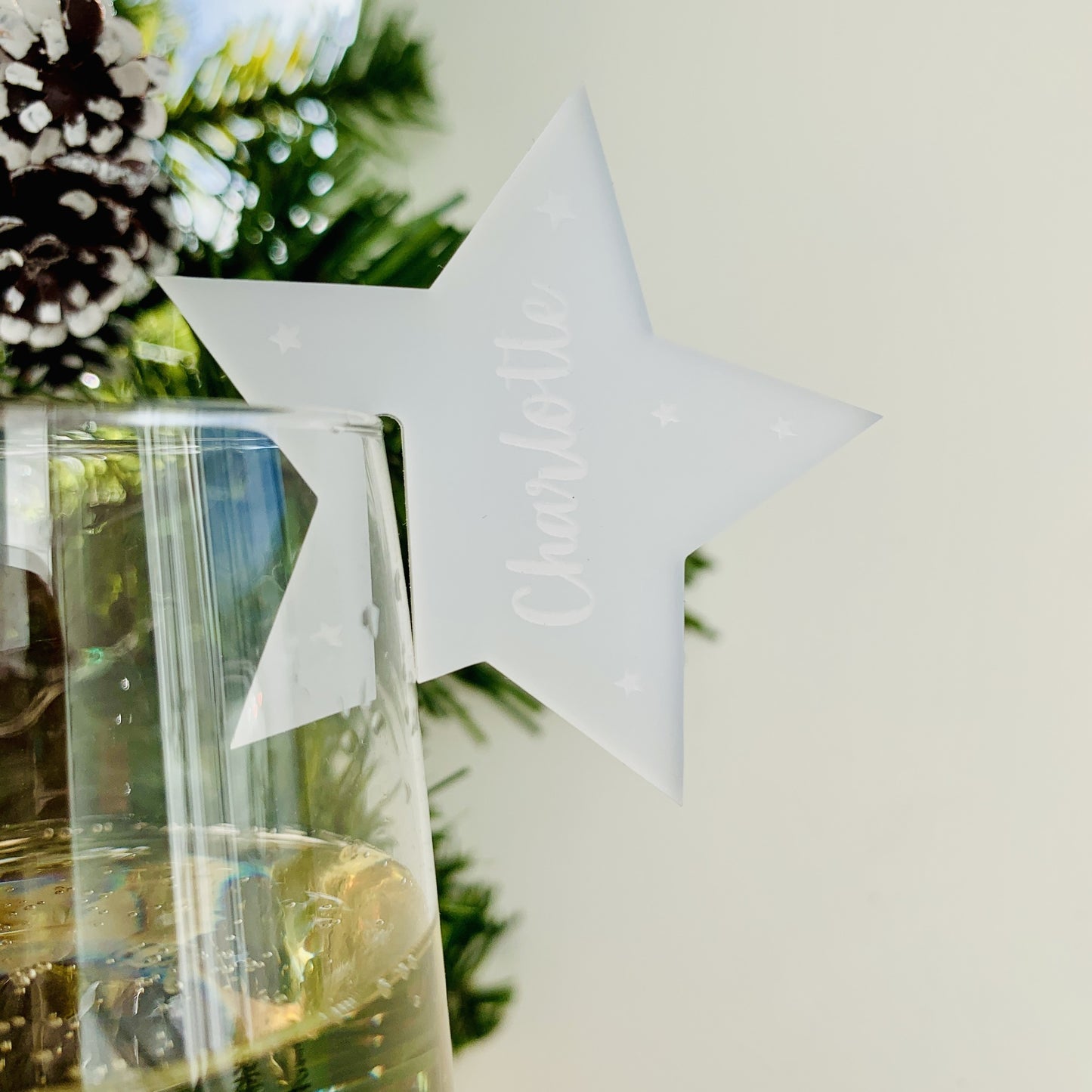 Personalised Christmas Star Drink Marker