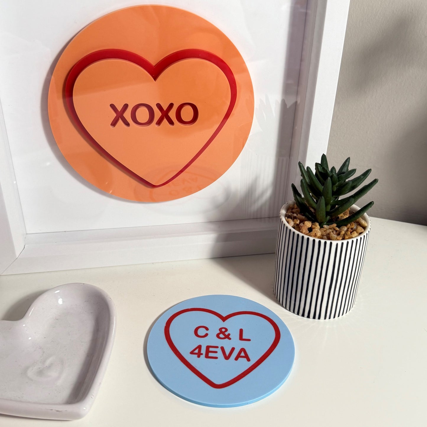 Personalised Love Heart Coaster