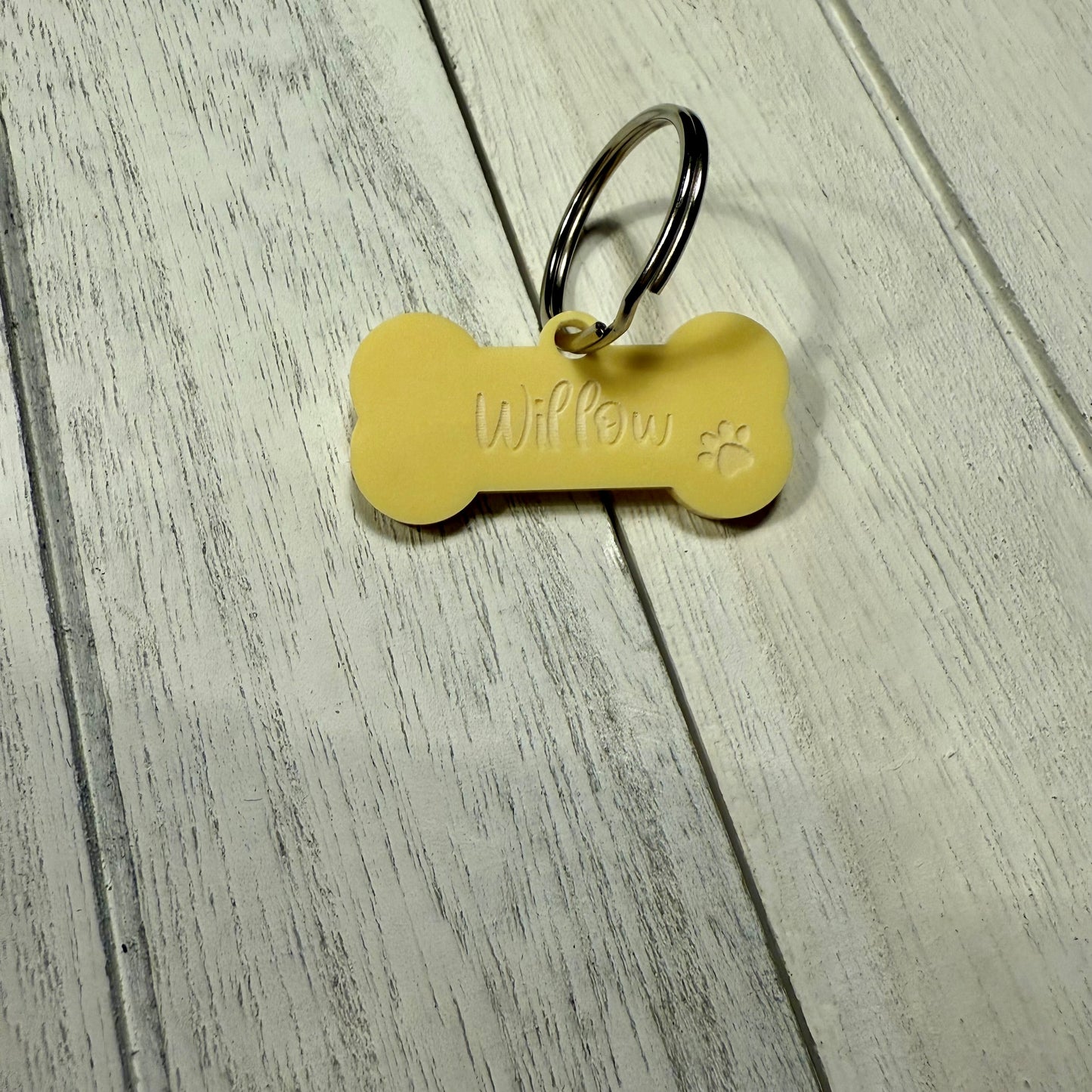 Personalised Bone Dog ID Tag Pastel