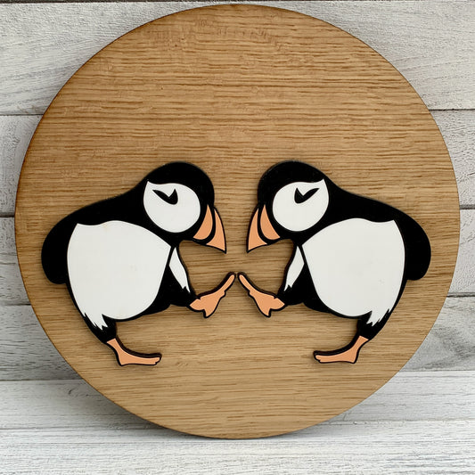 Dancing Puffins Plaque