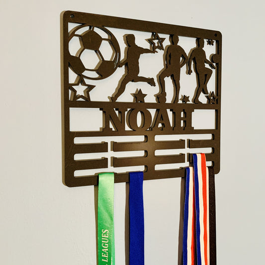 Personalised Football Medal Hanger