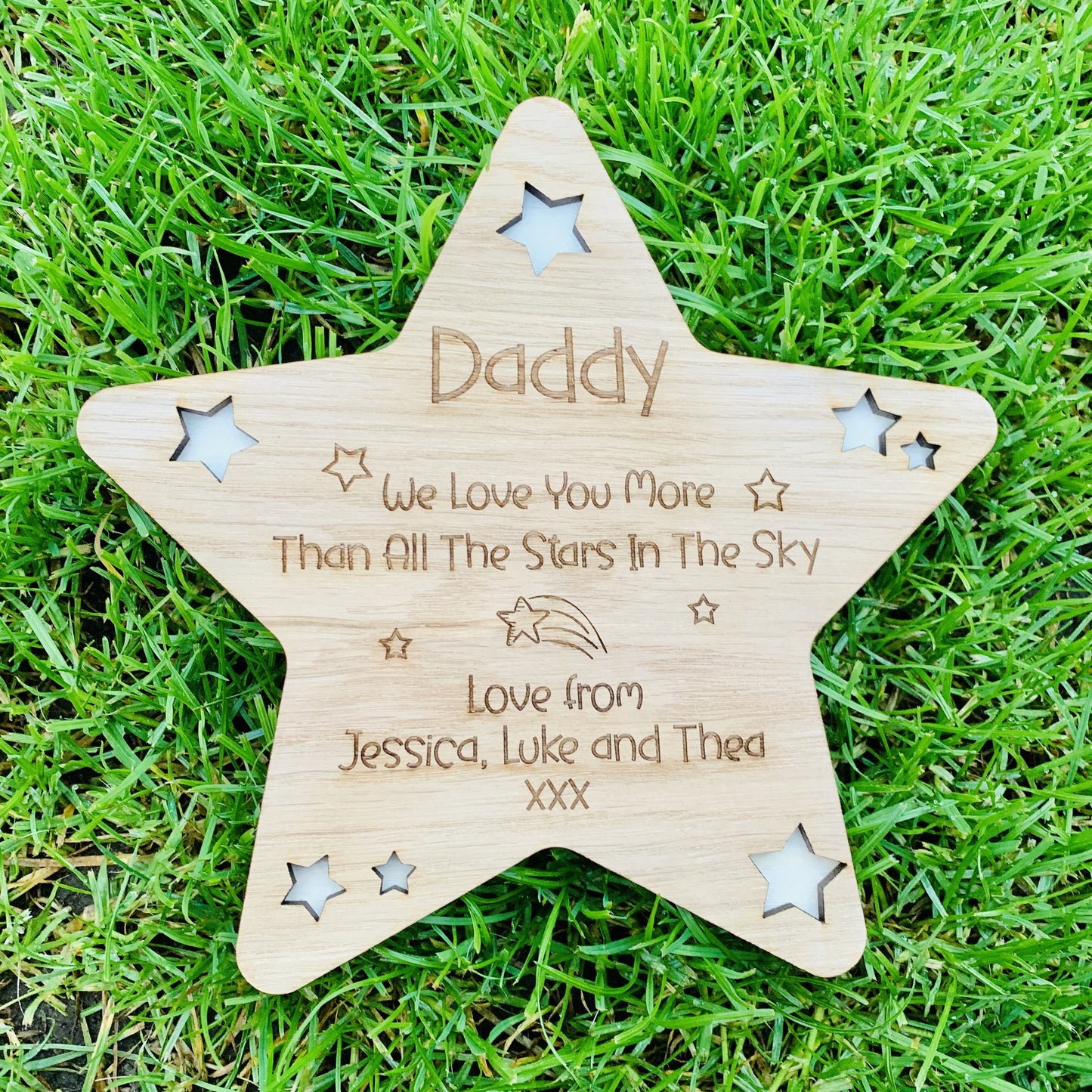 Personalised 'More Than All The Stars In The Sky' Fathers Day Plaque
