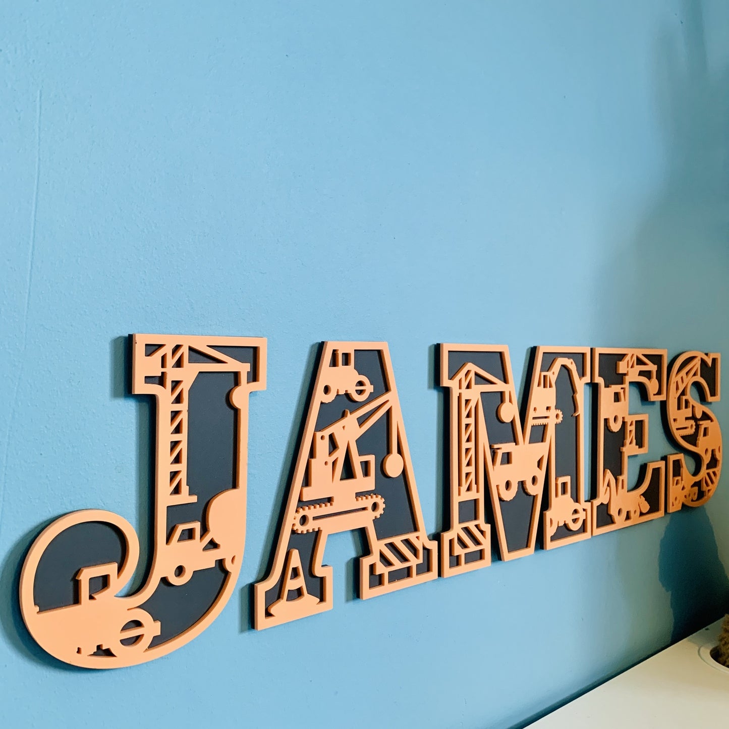 Construction Themed Wall Letters