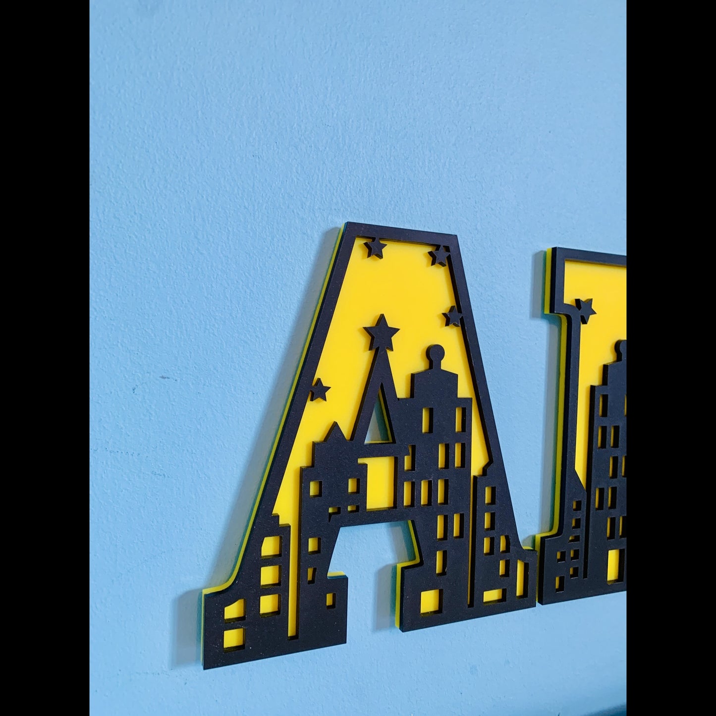 City Scape Themed Wall Letters