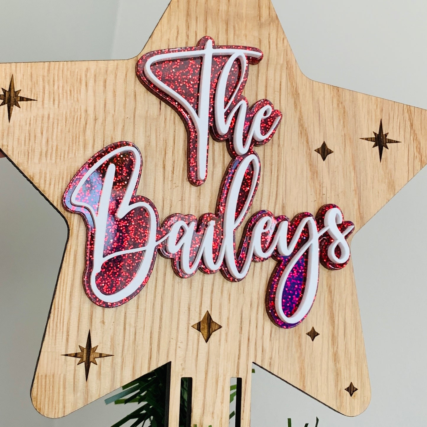 Personalised Christmas Tree Star Topper