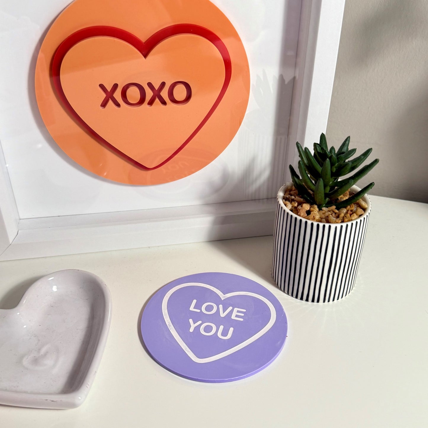 Personalised Love Heart Coasters 4 pack