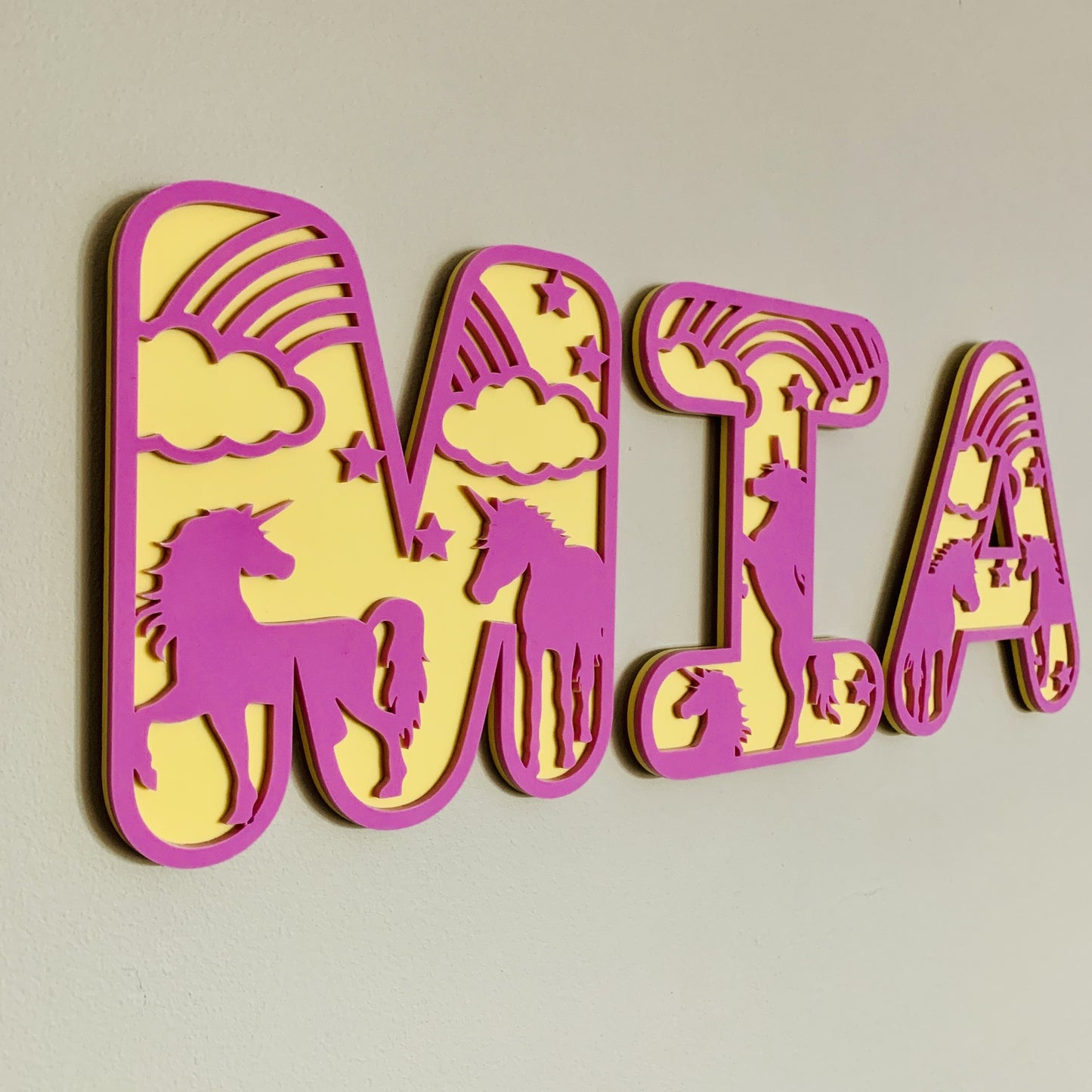 Unicorn Themed Wall Letters