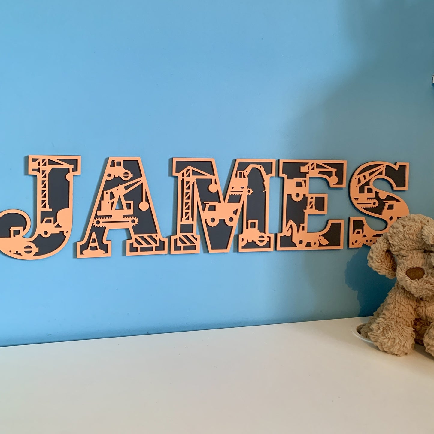 Construction Themed Wall Letters