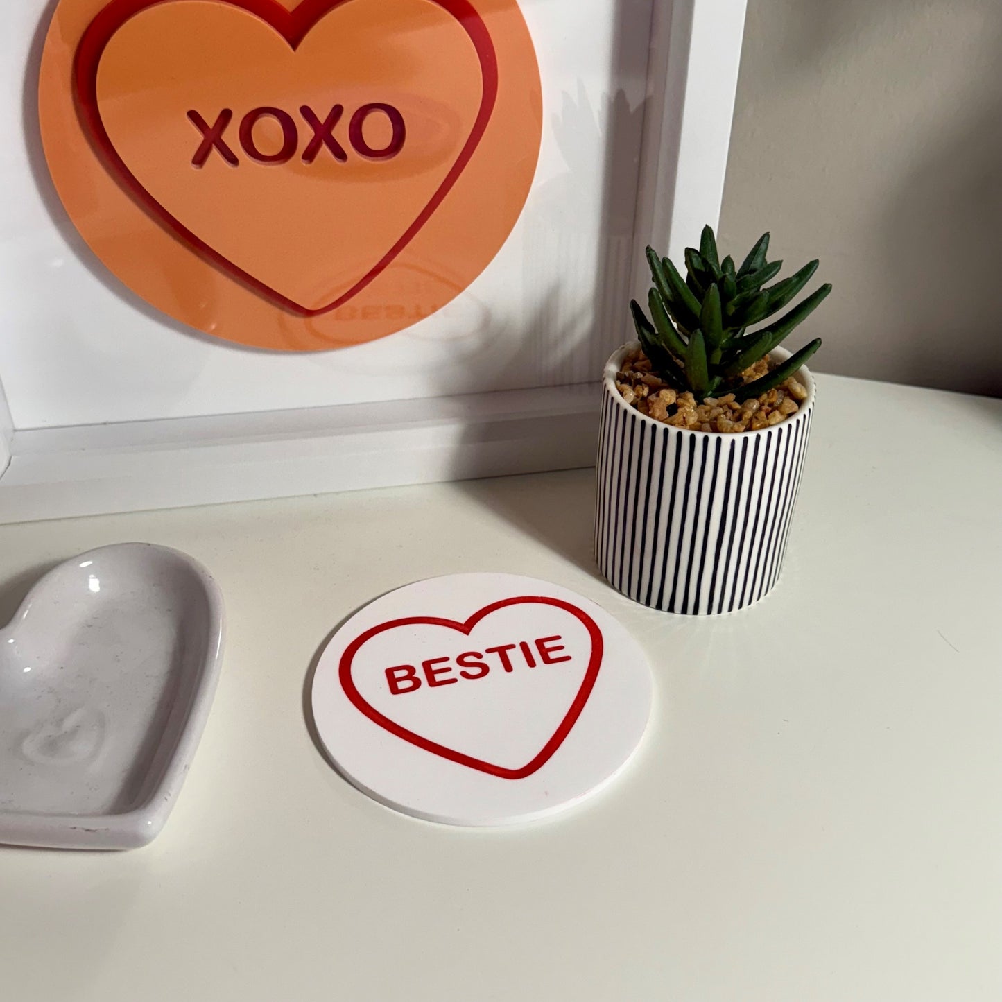 Personalised Love Heart Coasters 4 pack