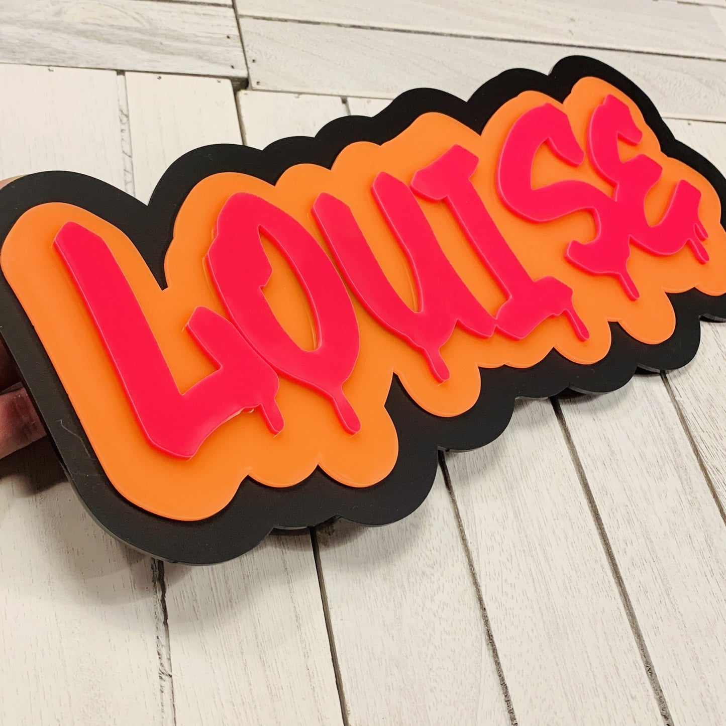 Personalised Graffiti Triple Layer Name Sign