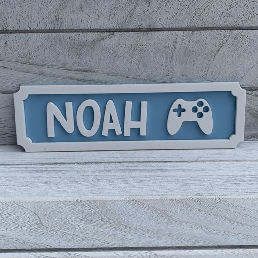 Personalised 3D Children's Bedroom Door Sign - Gamer