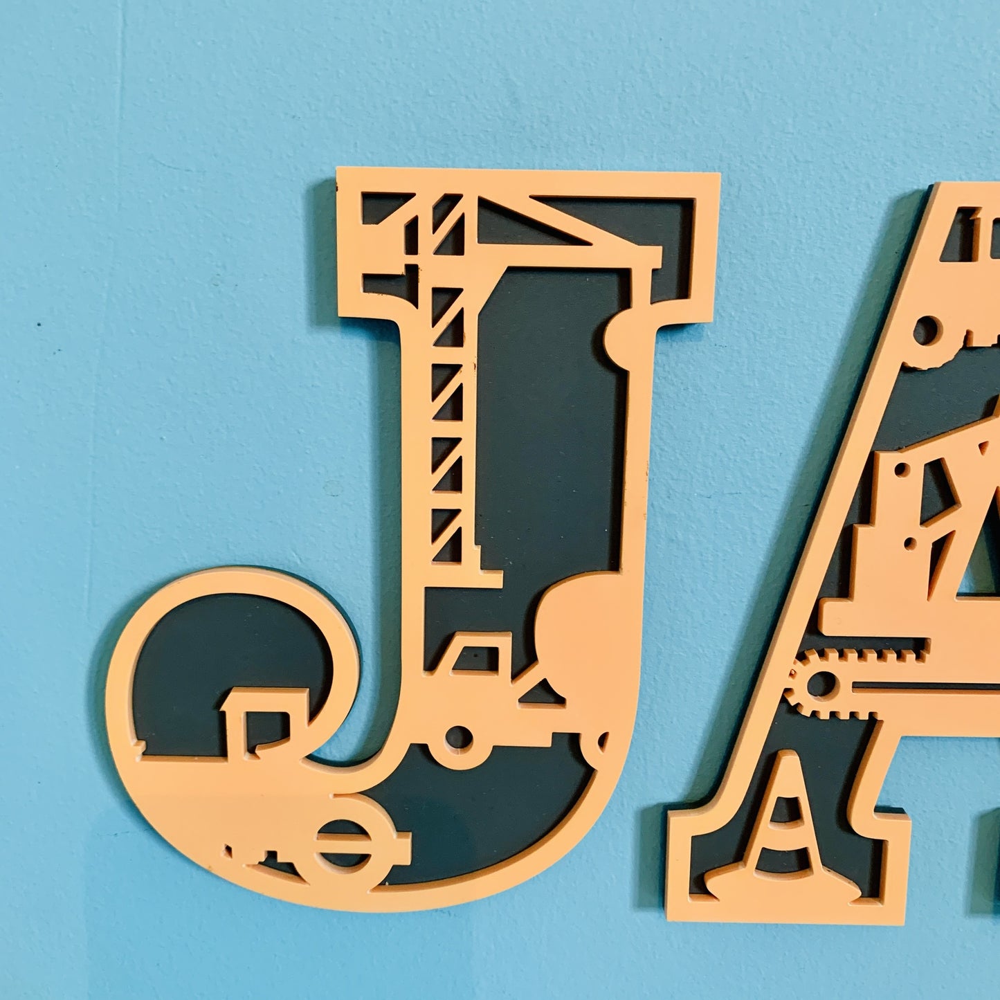 Construction Themed Wall Letters