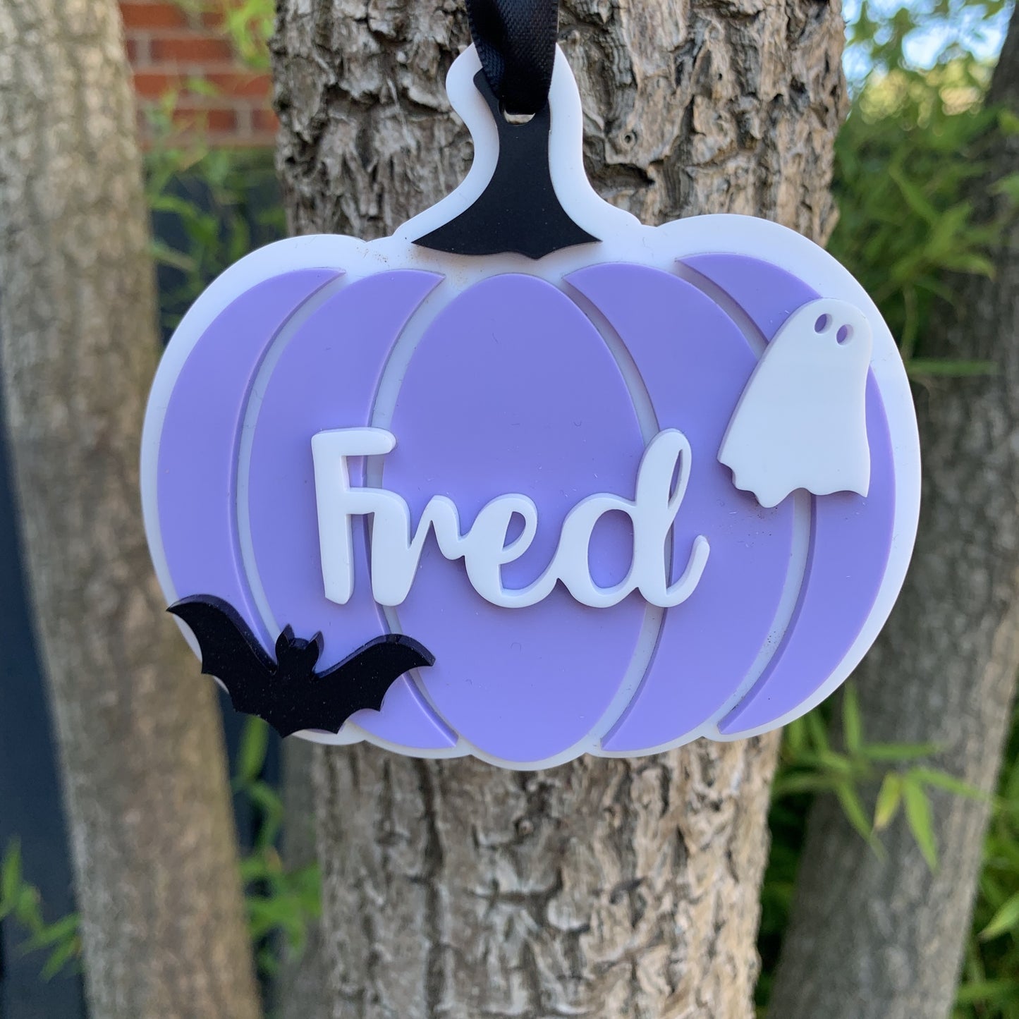 Personalised Halloween Pumpkin Basket Tag