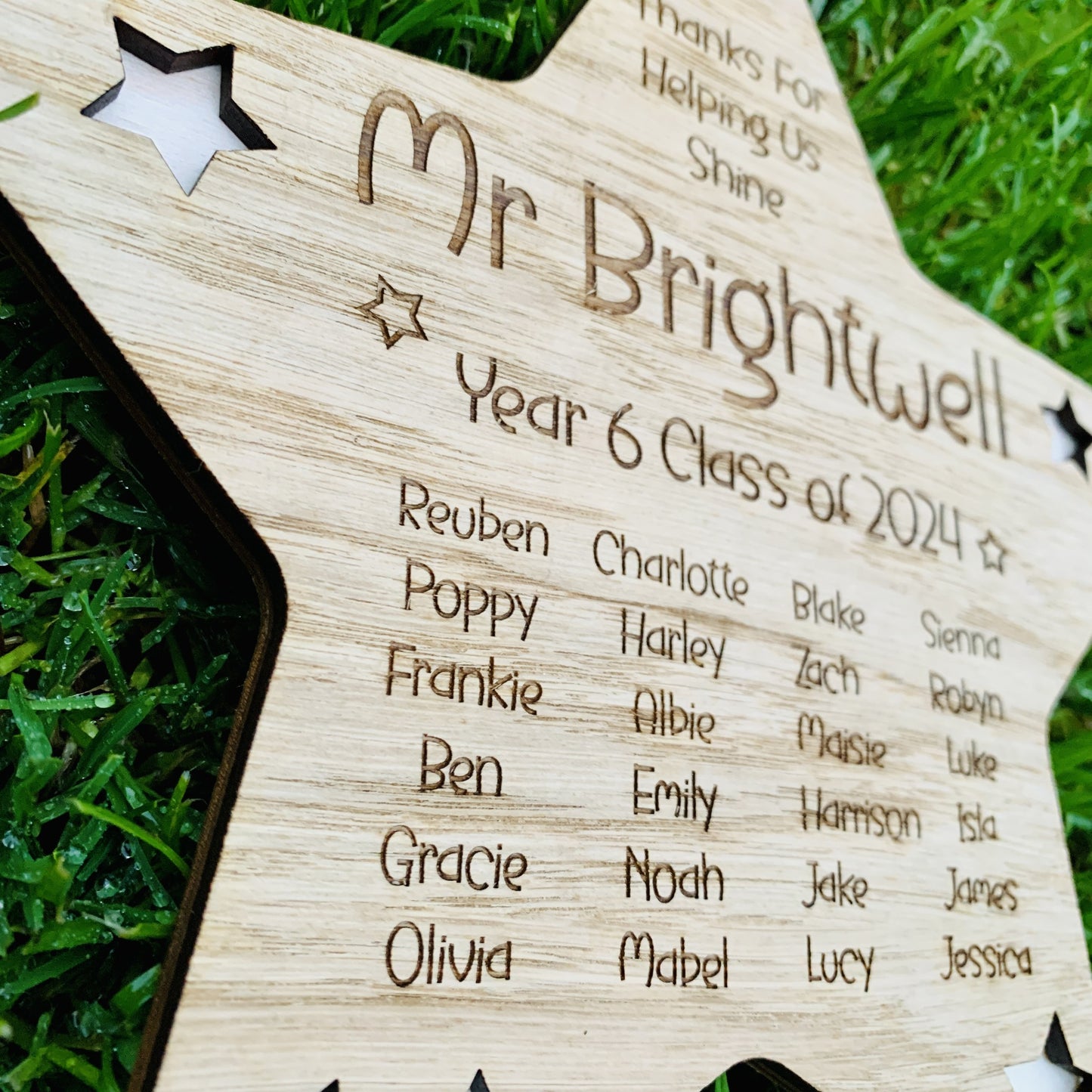 Personalised Thanks for Helping Me Shine Teacher Plaque