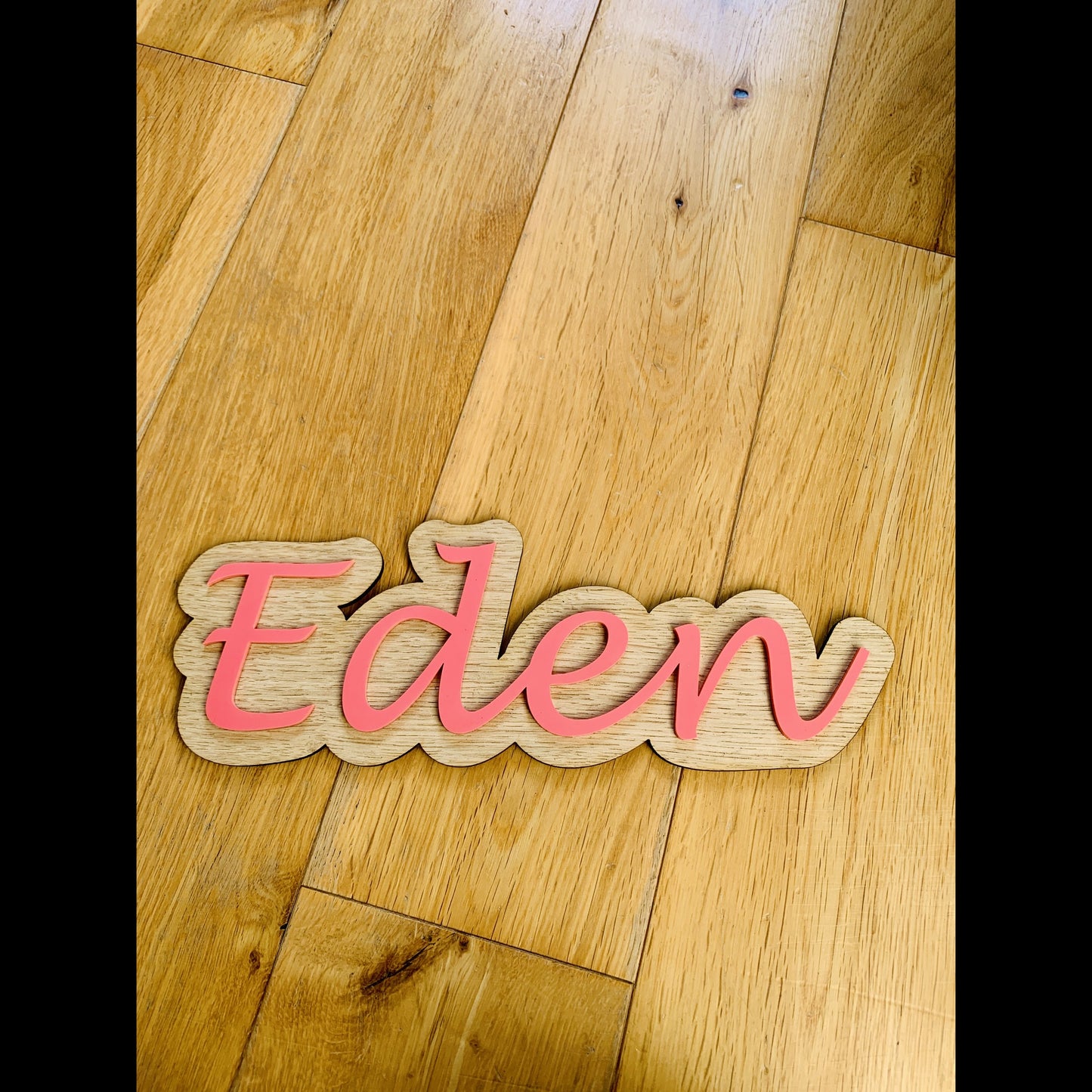 Personalised Wood and Acrylic Name Sign