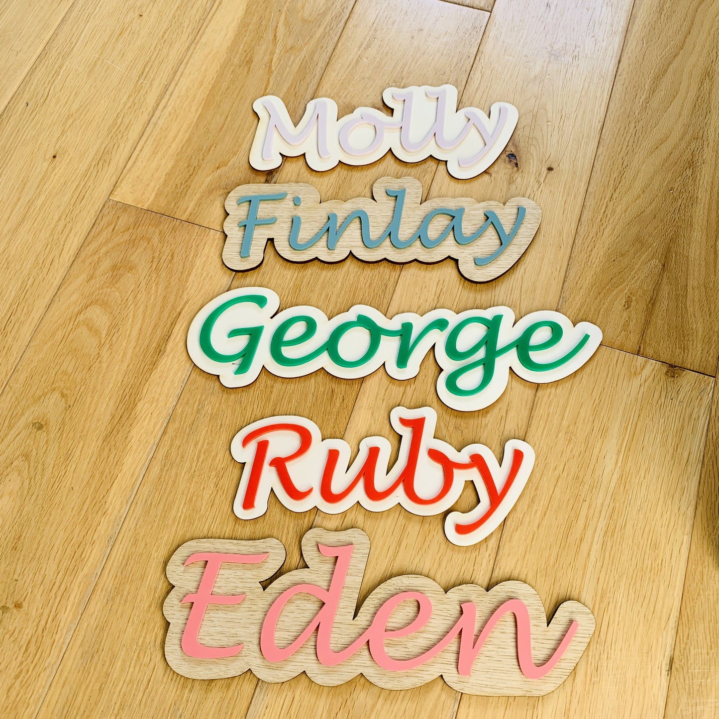 Personalised Wood and Acrylic Name Sign