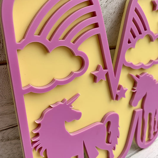 Unicorn Themed Wall Letters