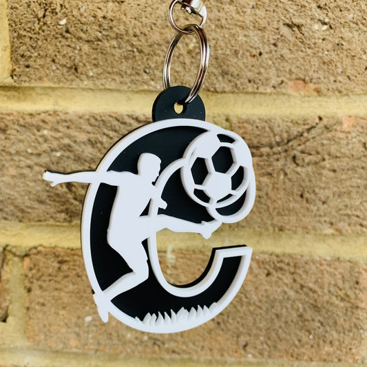 Football Themed Initial Bag Tag