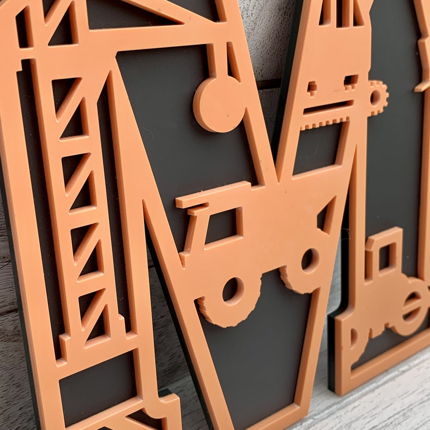 Construction Themed Wall Letters