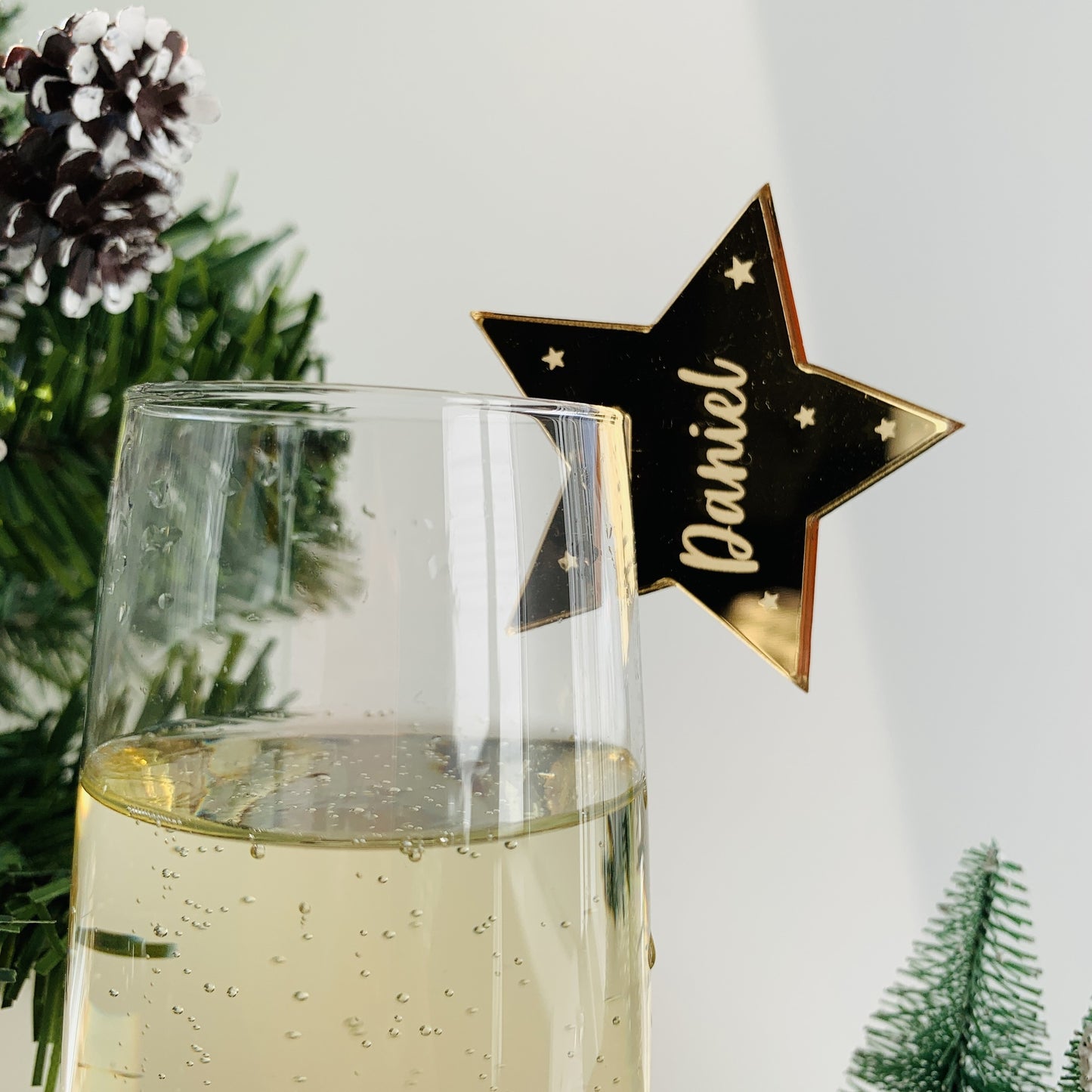 Personalised Christmas Star Drink Marker