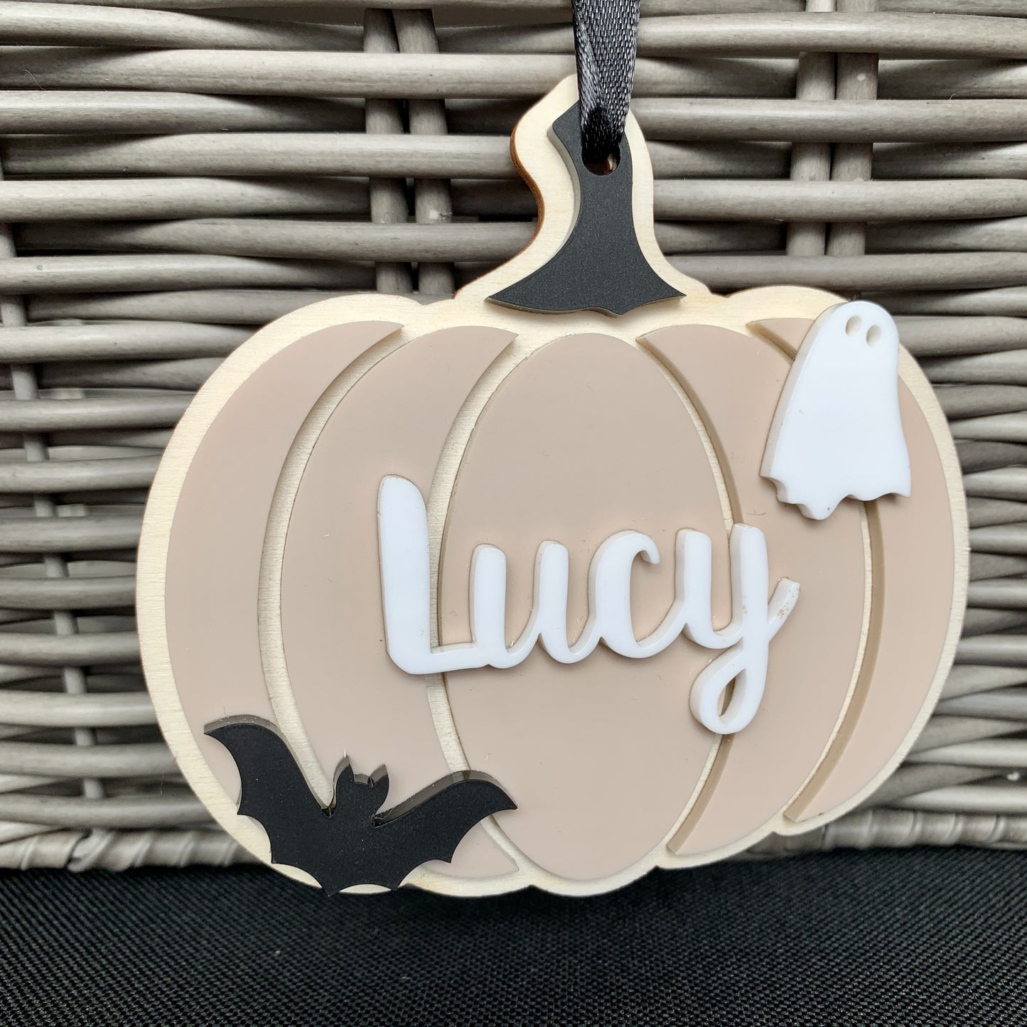 Personalised Halloween Pumpkin Basket Tag