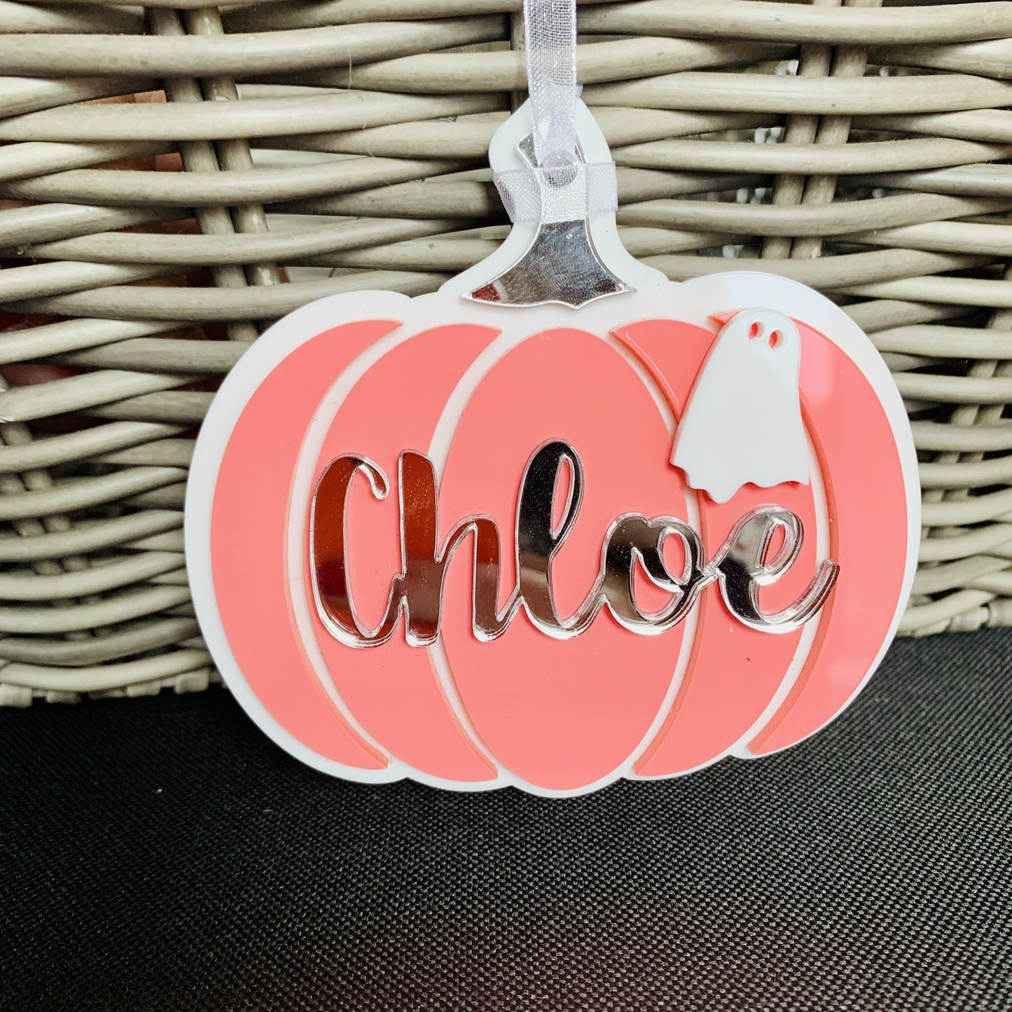 Personalised Halloween Pumpkin Basket Tag