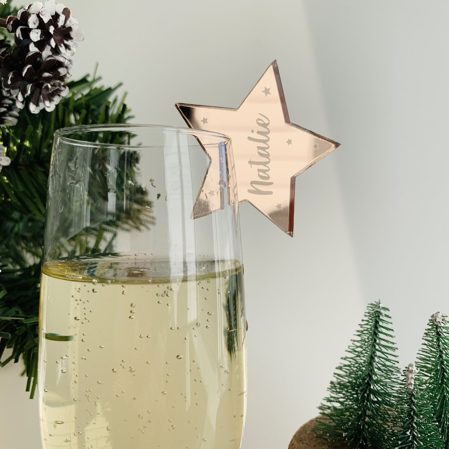 Personalised Christmas Star Drink Marker