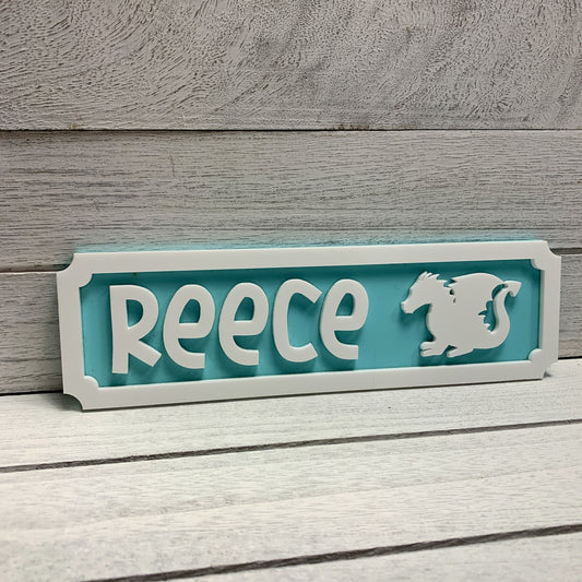 Personalised 3D Children's Bedroom Door Sign - Dragon