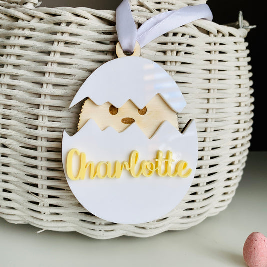 Personalised Easter Chick Basket Tag