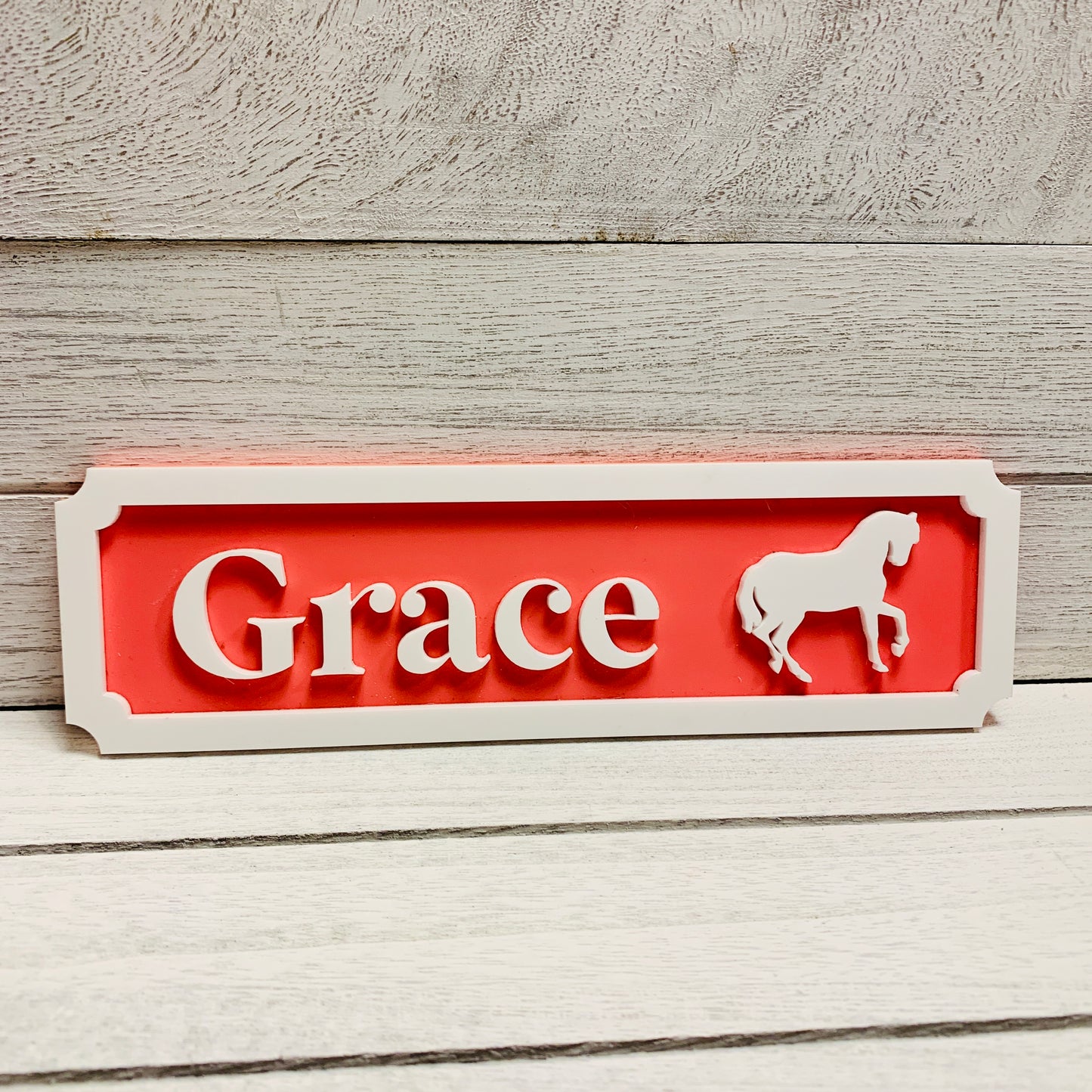 Personalised 3D Children's Bedroom Door Sign - Horse