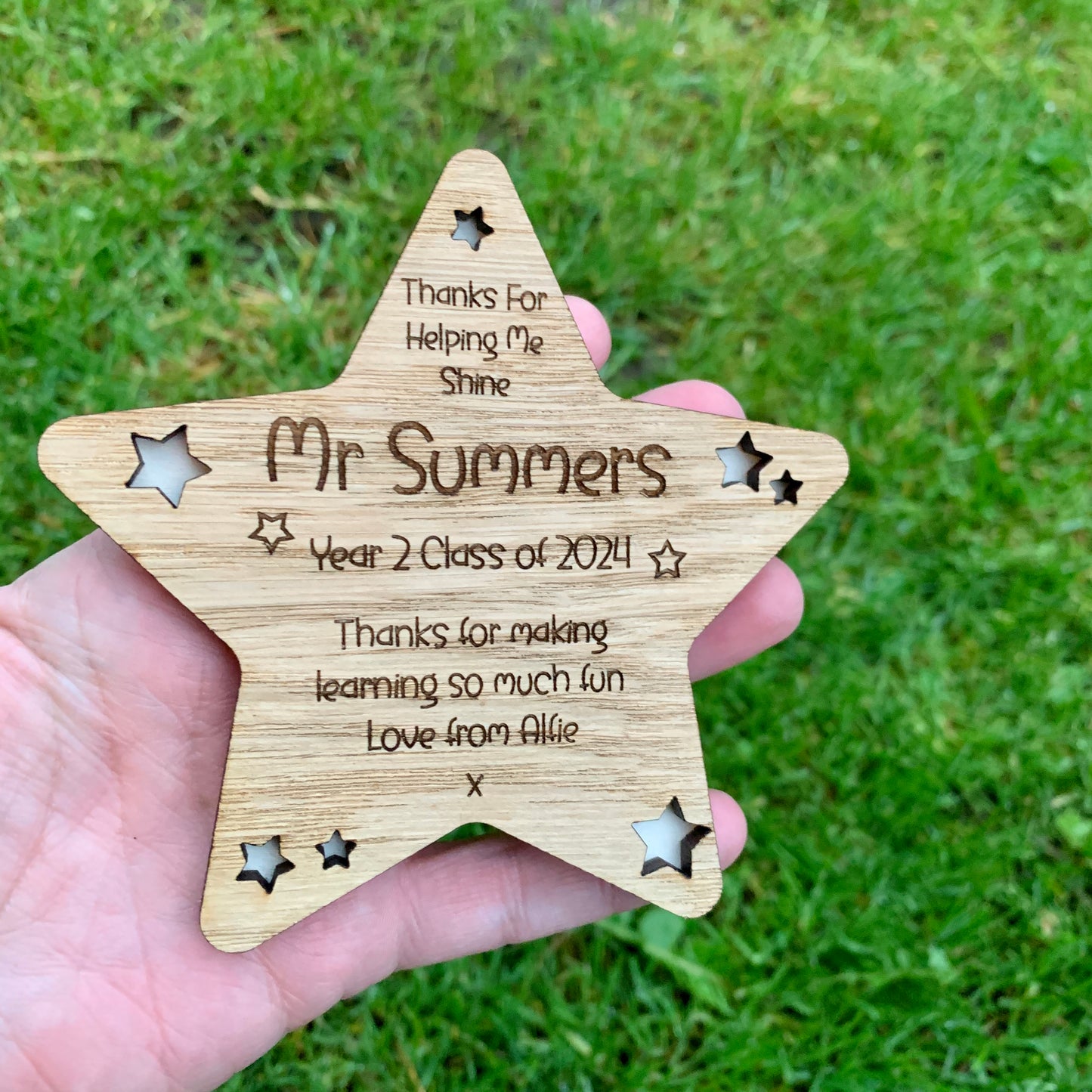 Personalised Mini Thanks for Helping Me Shine Teacher Plaque