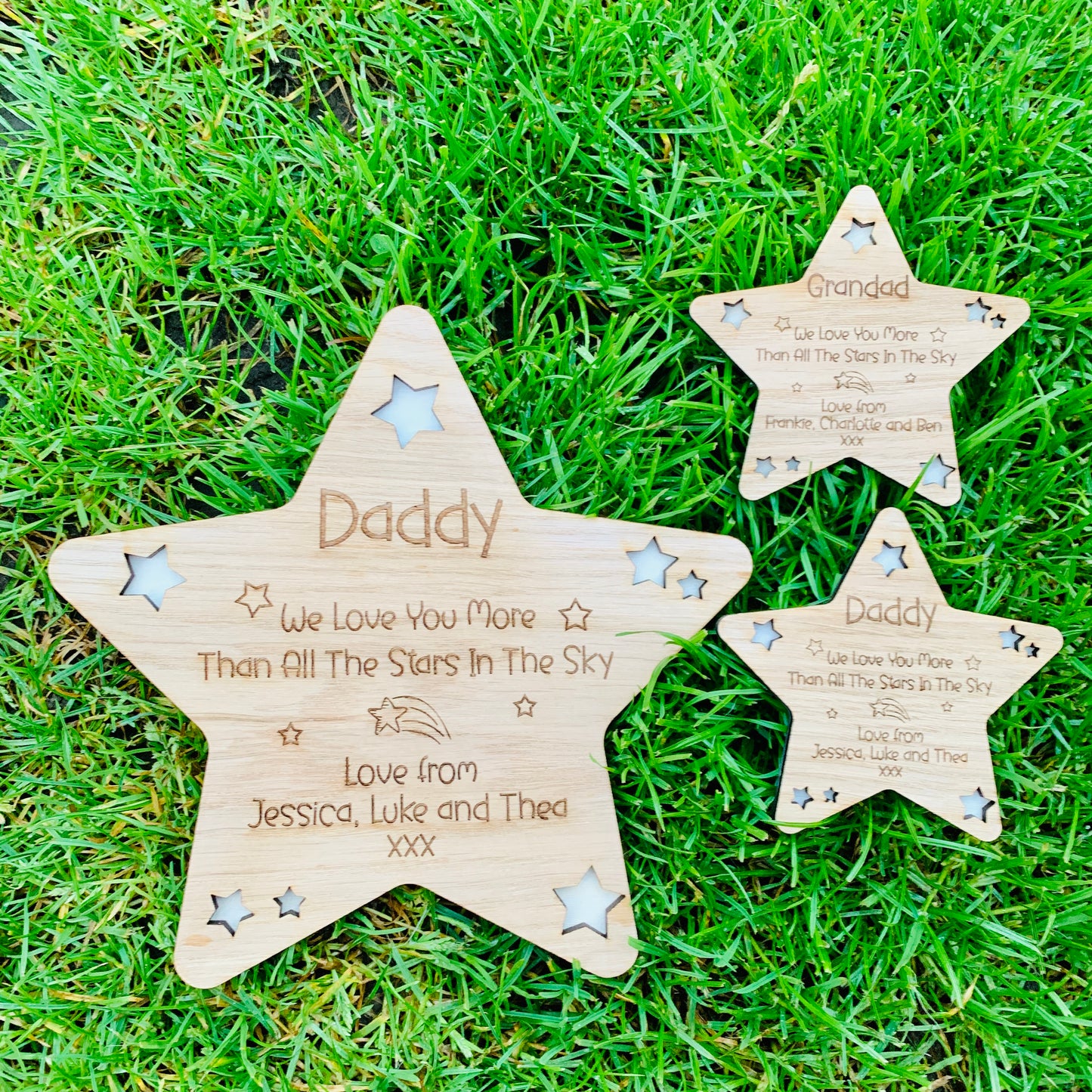 Personalised 'More Than All The Stars In The Sky' Fathers Day Plaque