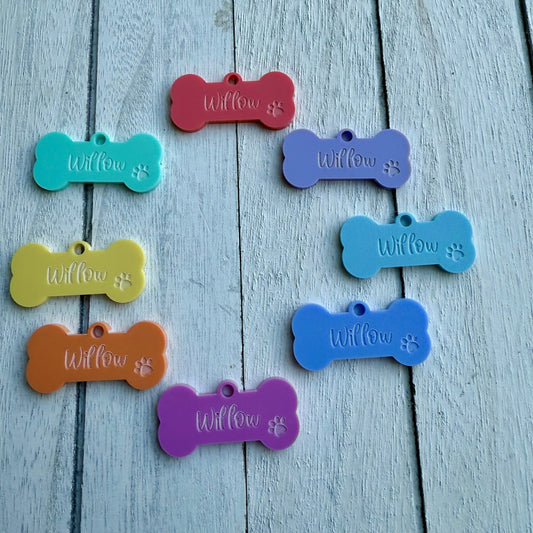 Personalised Bone Dog ID Tag Pastel