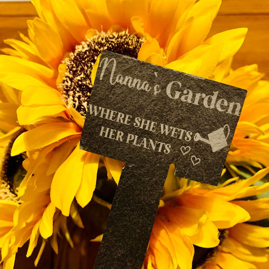 Personalised Slate Garden Marker Where They Wet Their Plants