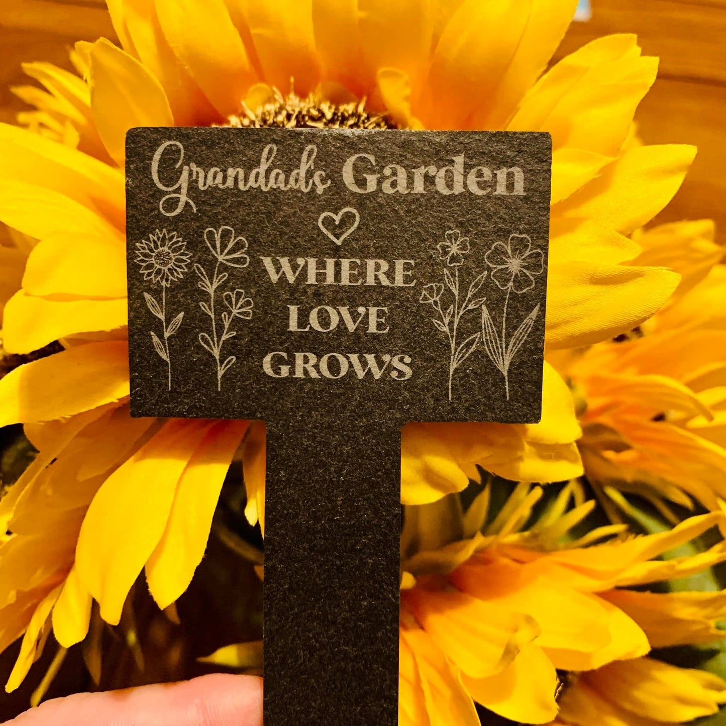 Personalised Slate Garden Marker Where Love Grows