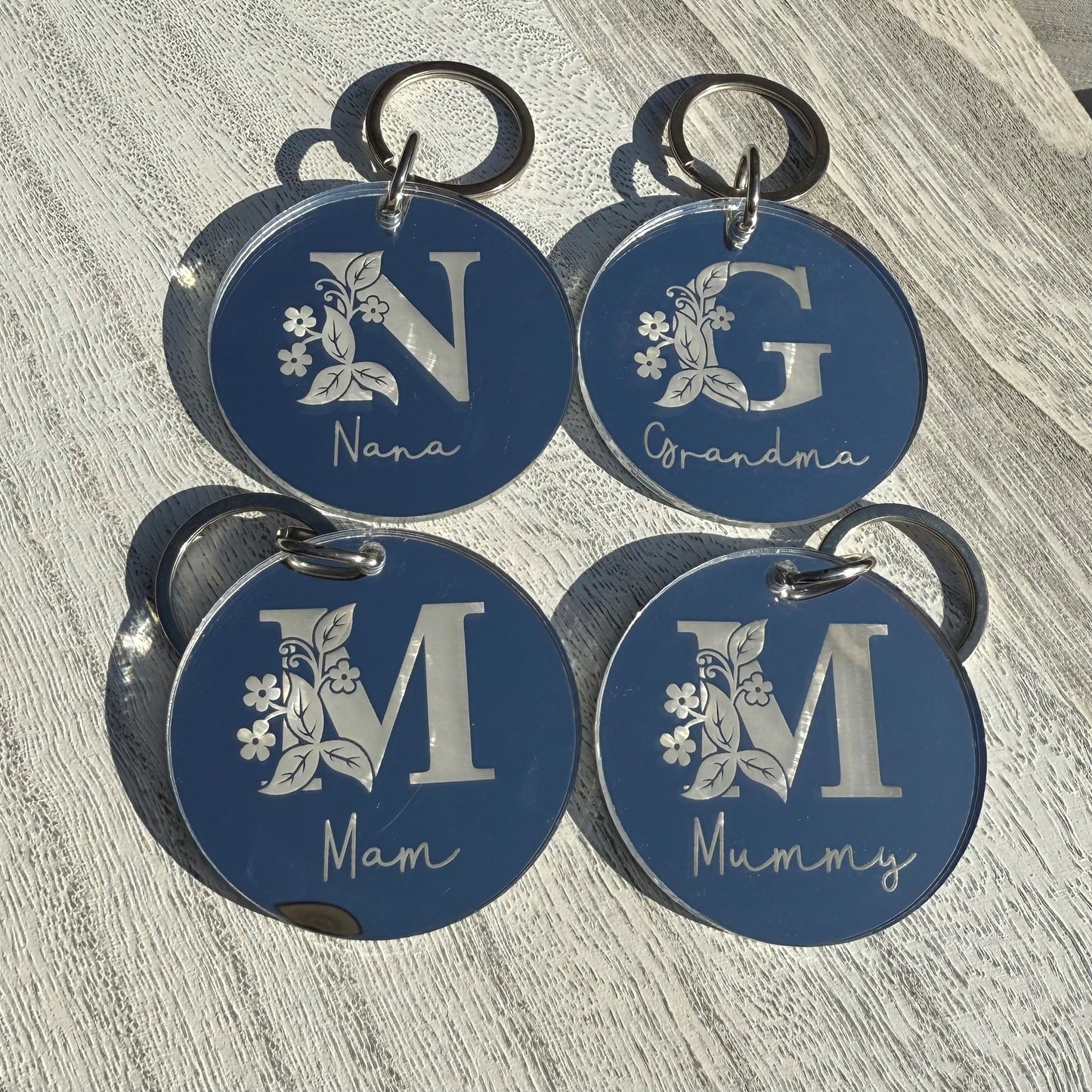 Personalised Floral Letter Keyring