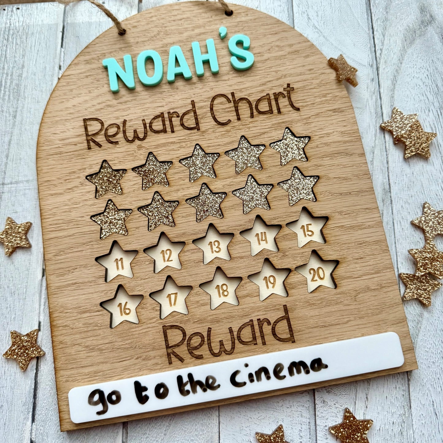 Personalised Reward Chart with glitter stars