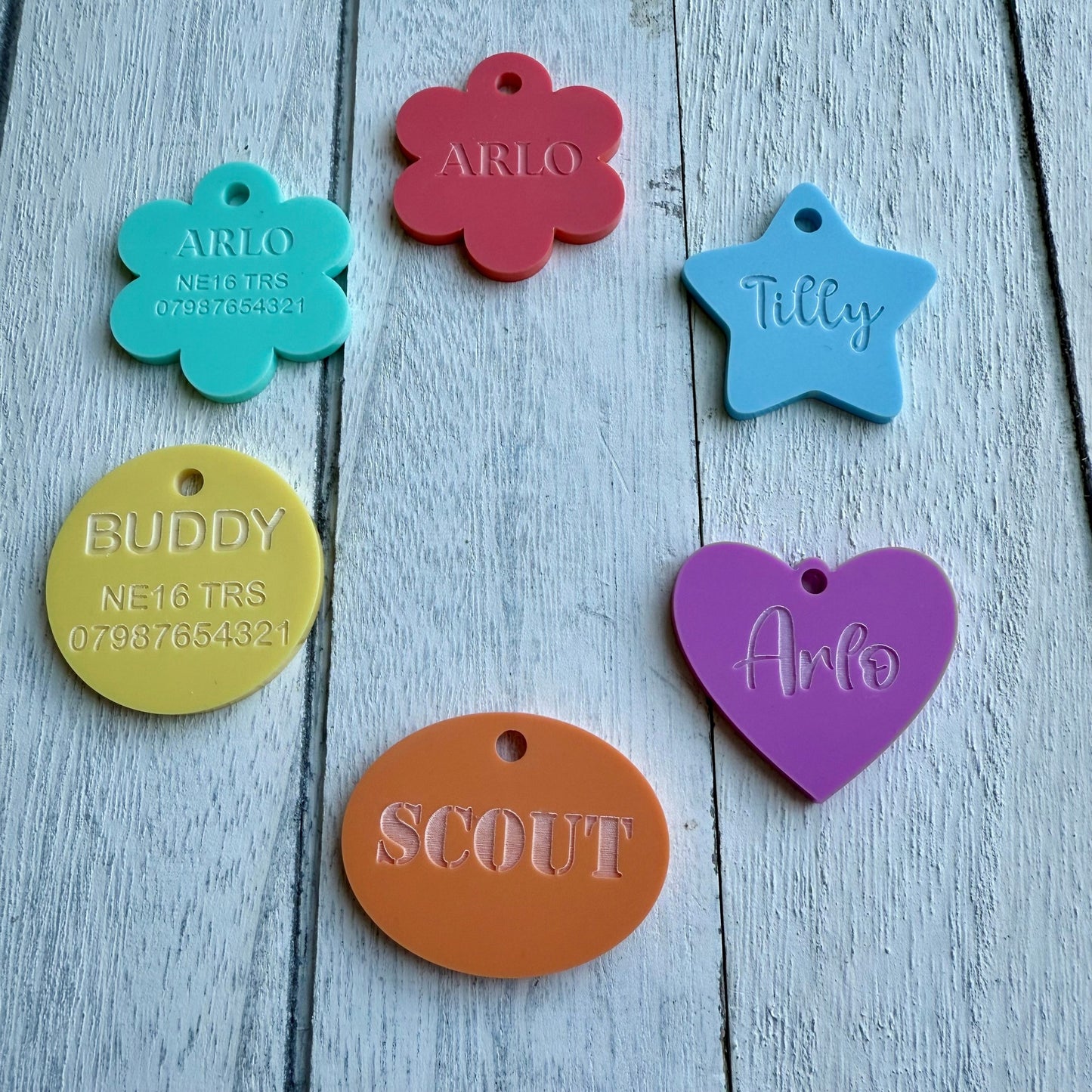 Personalised Pet ID Tag in Pastel Shades