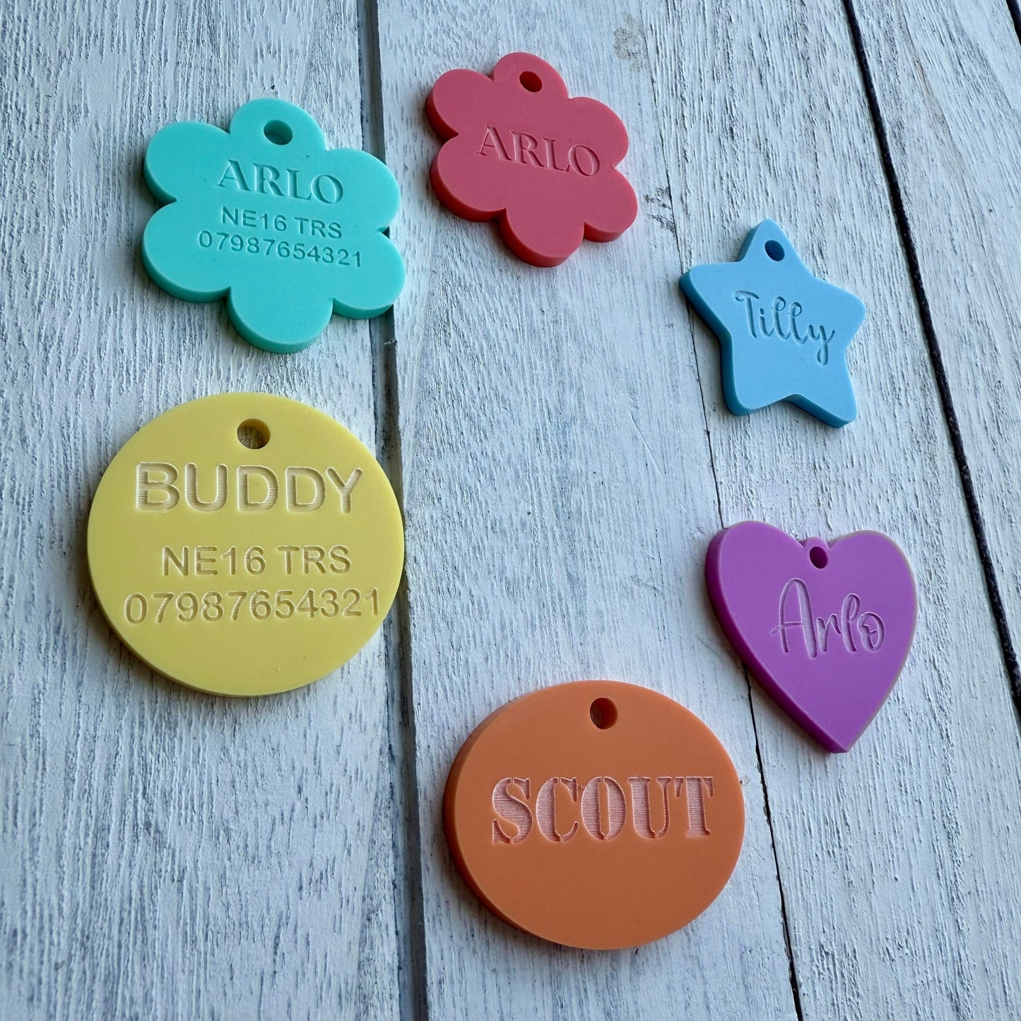 Personalised Pet ID Tag in Pastel Shades