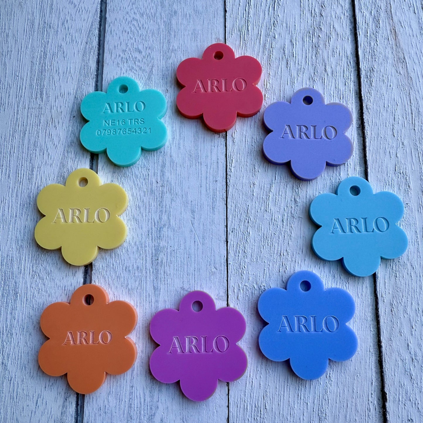 Personalised Pet ID Tag in Pastel Shades