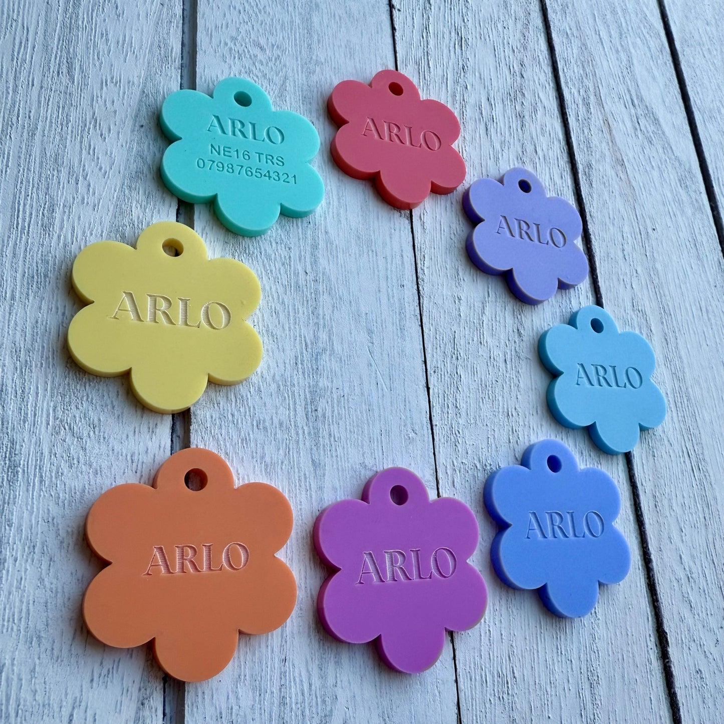 Personalised Pet ID Tag in Pastel Shades