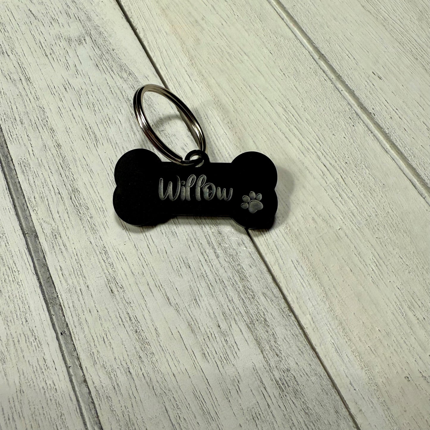 Personalised Dog Bone ID Tag Matt Colours