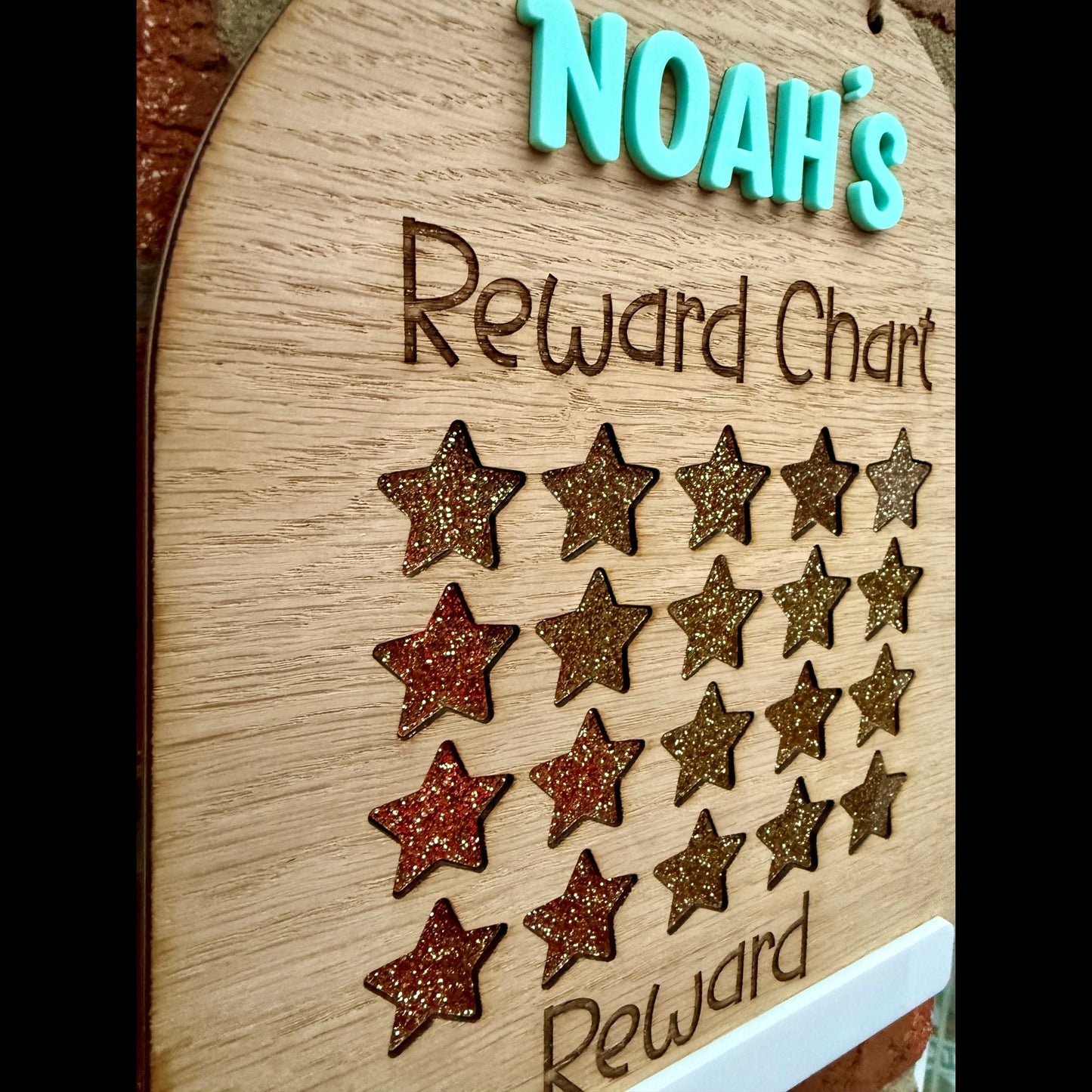 Personalised Reward Chart with glitter stars