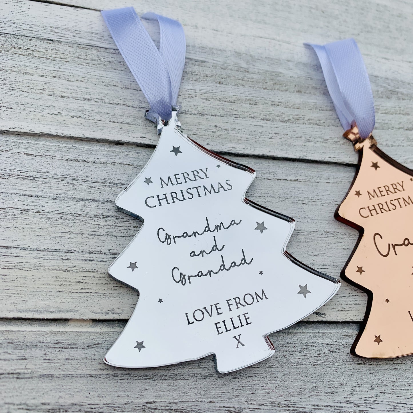 Personalised Christmas Tree Bauble Merry Christmas Message