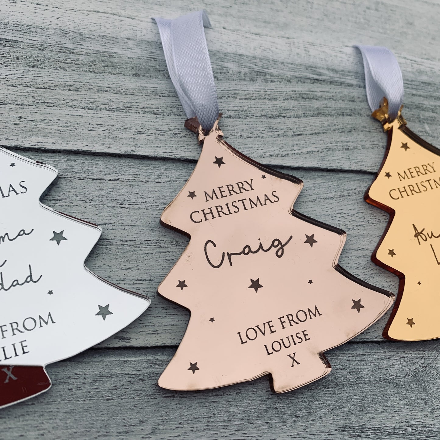 Personalised Christmas Tree Bauble Merry Christmas Message